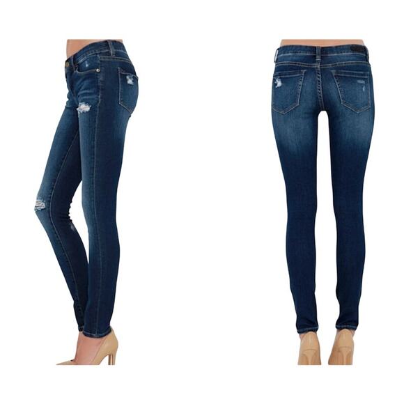 Blank NYC Blue Skinny Classique Distressed Skinny Denim Jeans 26 - Picture 3 of 14